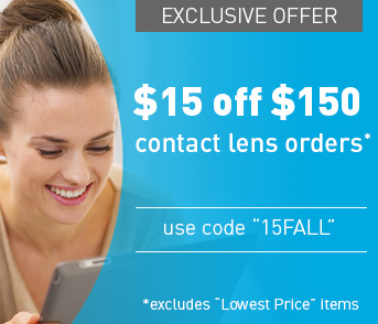 Get $15 off all contact lens orders of $150 or more, plus free shipping when you shop ContactsDirect!