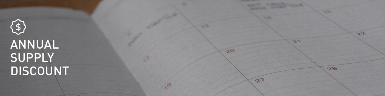 annual supply discount and calendar